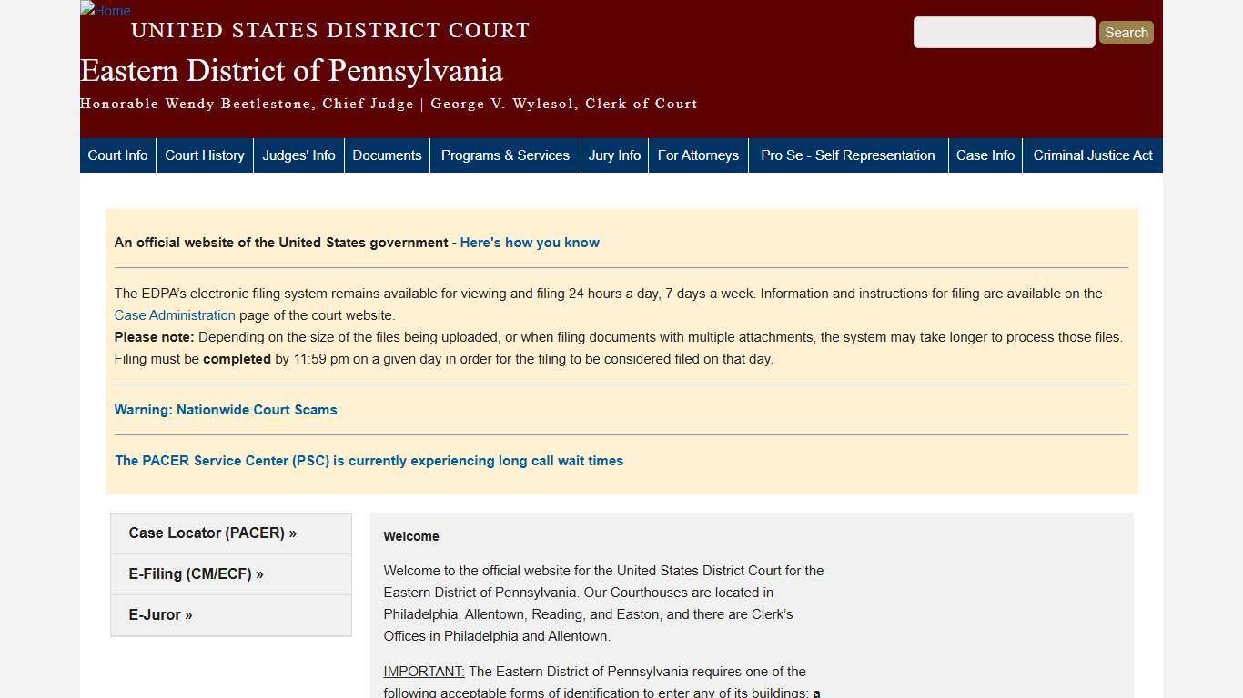 Eastern District of Pennsylvania United States District Court