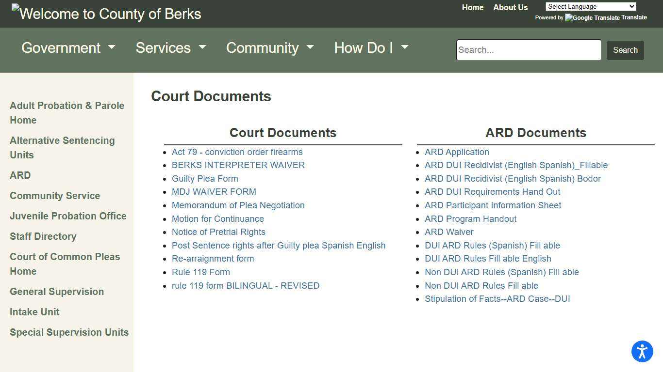 Berks County - Court Documents