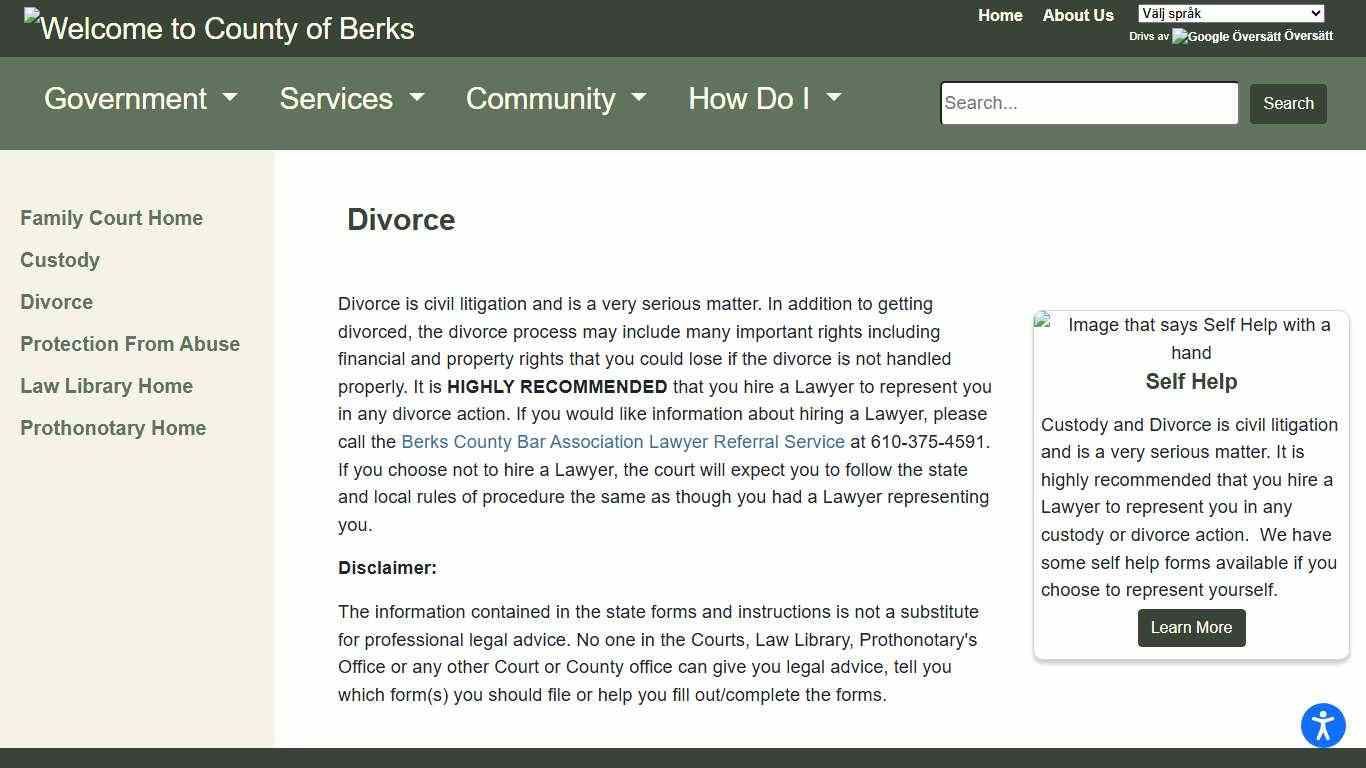 Berks County - Divorce