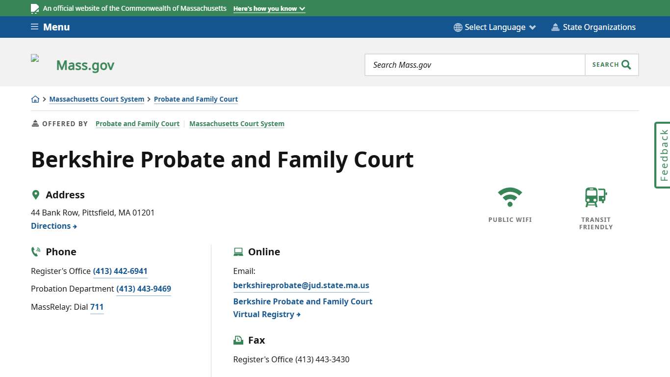 Berkshire Probate and Family Court Mass.gov